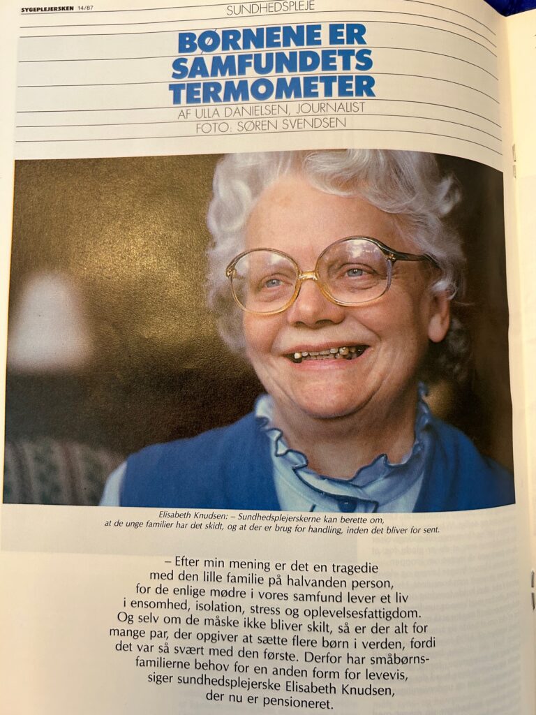 Elisabeth Knudsen i interview til Sygeplejersken nr-14/87